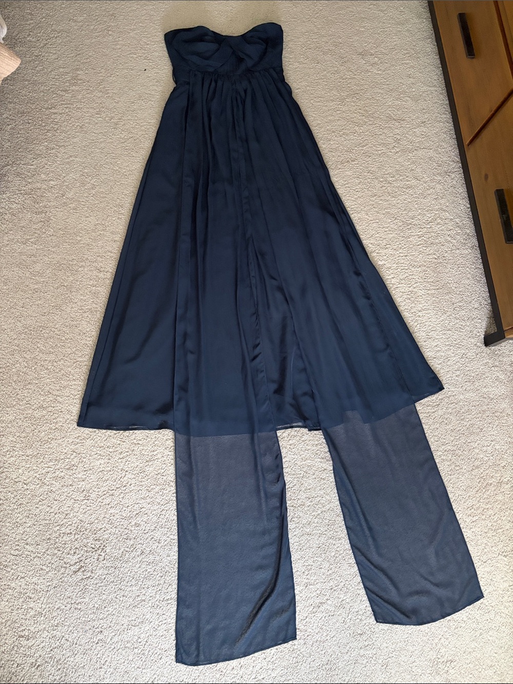 Birdie Grey chiffon navy Grace dress size small